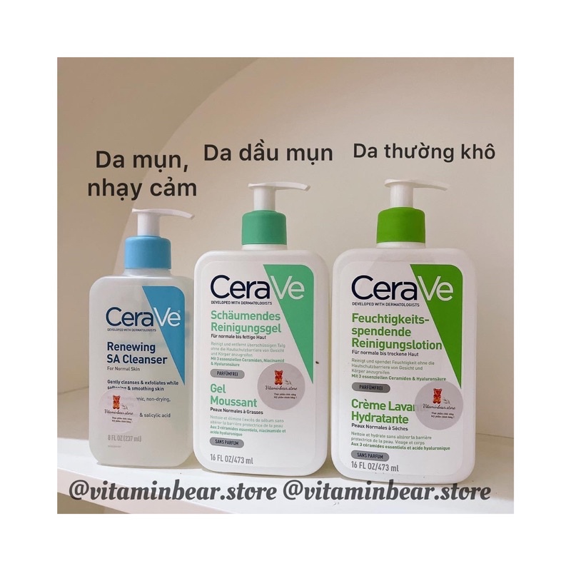 SỮA RỬA MẶT CERAVE BẢN PHÁP CHAI LỚN GIÁ HỜI 473ML