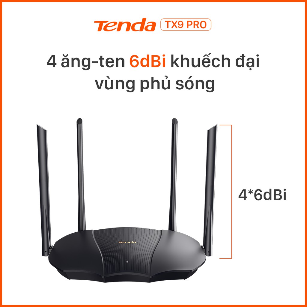 Tenda Thiết bị phát Wifi TX9 Pro Chuẩn Wifi 6 AX3000Mbps - Hãng phân phối chính thức