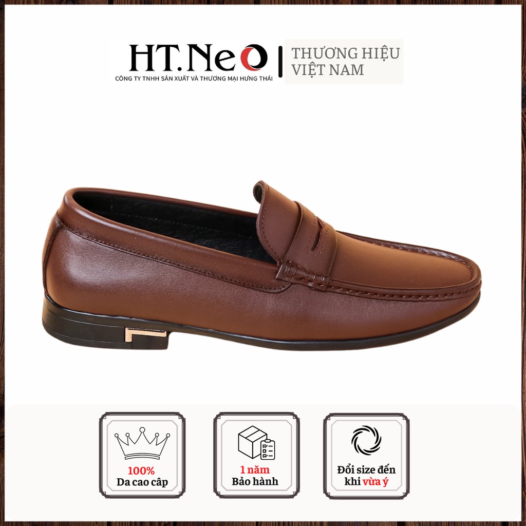 Giày da nam cao cấp - giày da bò nam thời trang HT.NEO da bò 100% kiểu dáng nam tính lịch lãm, đường may chắc chắn(D36)