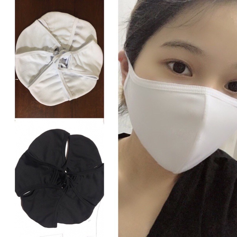 1 Khẩu trang vải cotton 100% 2 màu trắng đen