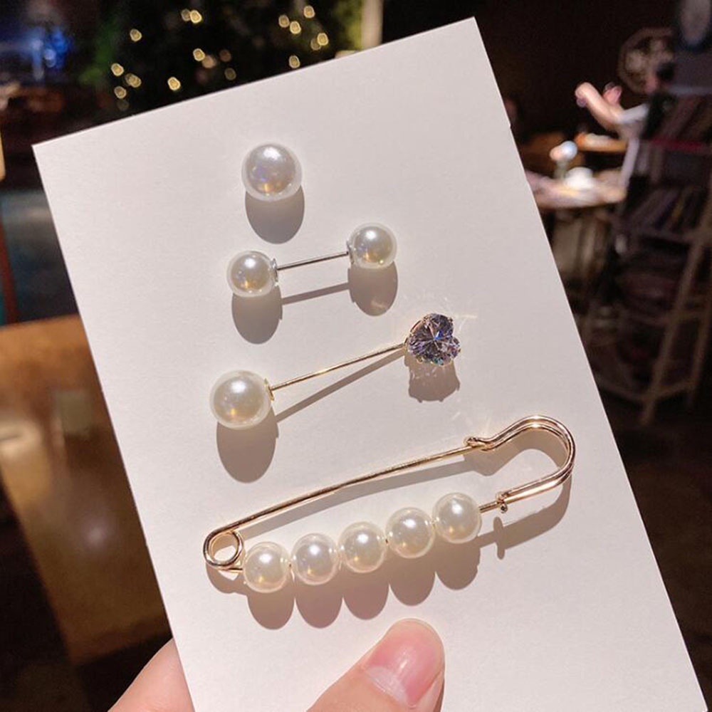 Bộ Ghim Cài Thắt Lưng Đính Đá Ngọc Trai Chất Lượng Cao