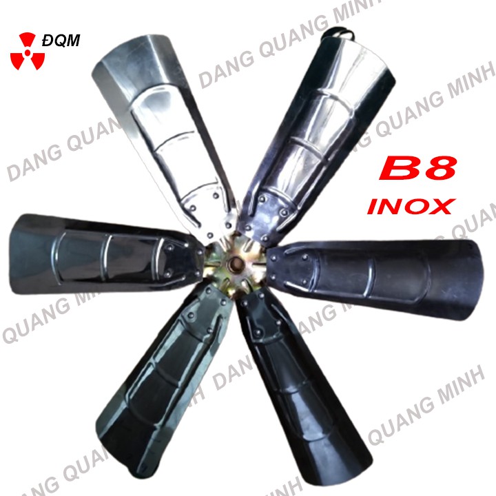 Cánh quạt inox 6 lá B8 ( 8 tấc ) công nghiệp cao cấp - thông gió, quạt lò , hút nhiệt bếp - quạt gió tuộc bin phát điện