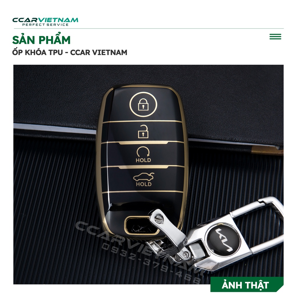 (Ảnh Thật) Ốp Khóa KIA Sonet, Seltos Premium 2021-2022 (4 Nút) Black Gold - Bọc Chìa Khóa Nhựa Dẻo TPU Ô Tô Cao Cấp