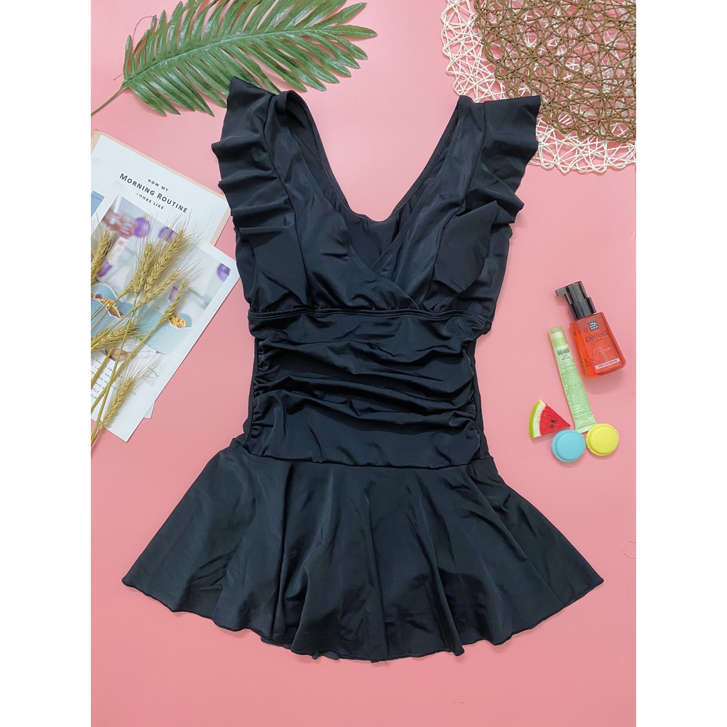 Bikini # Đồ Bơi Đi Biển Thân Liền Tay Bèo Váy Xòe LT-100