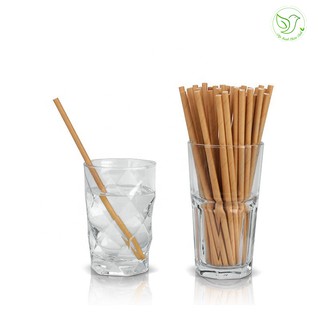 Ống hút giấy Kraft phi 6 phi 8 dùng 1 lần hữu cơ an toàn bảo vệ môi trường - Combo 100 ống