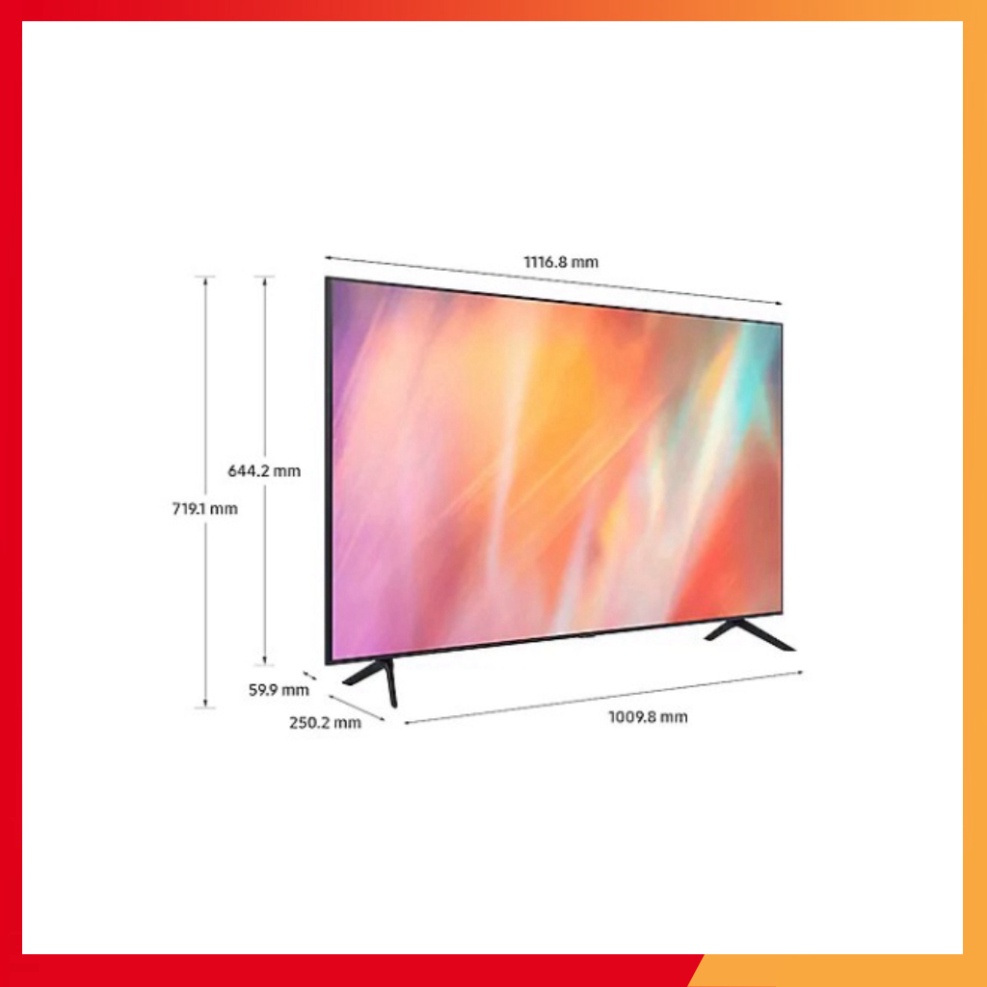 . -Smart Tivi Samsung 4K UHD 50 Inch UA50AU7000KXXV - - Miễn phí lắp đặt . .