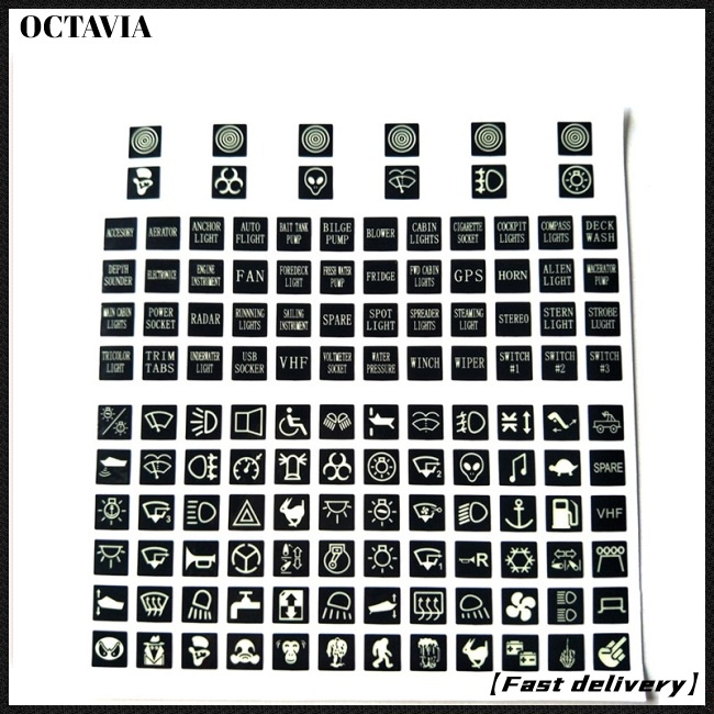 Đề can dạ quang dán bảng điều khiển công tắc xe hơi