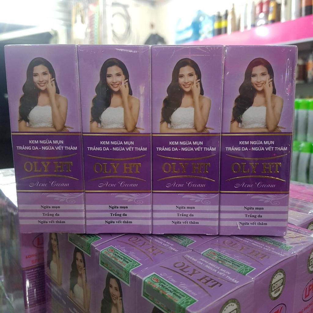 Kem ngừa mụn dưỡng trắng da ngừa vết thâm OLY HT hàng chính hãng Long Phụng Khang