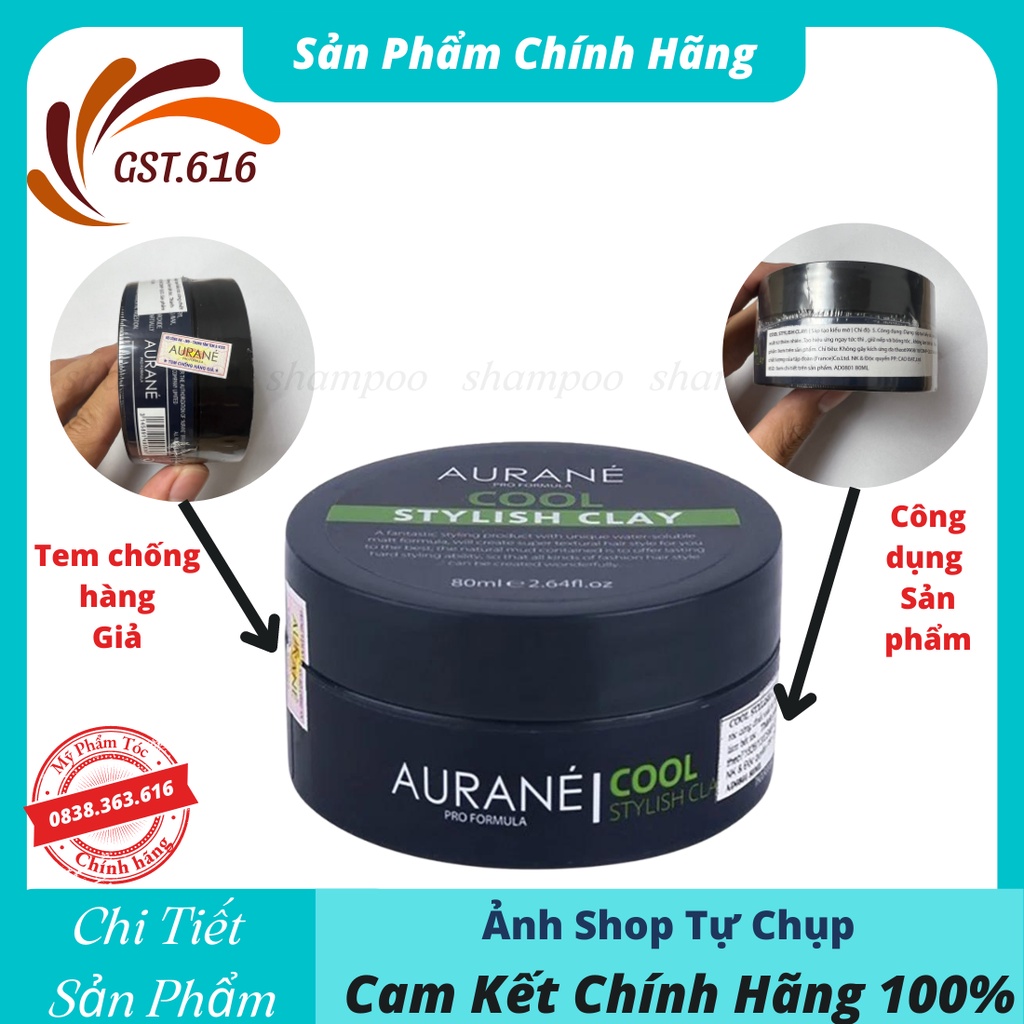 Sáp vuốt tóc AURANE cool stylish clay 80g tạo kiểu tóc hàng nhập