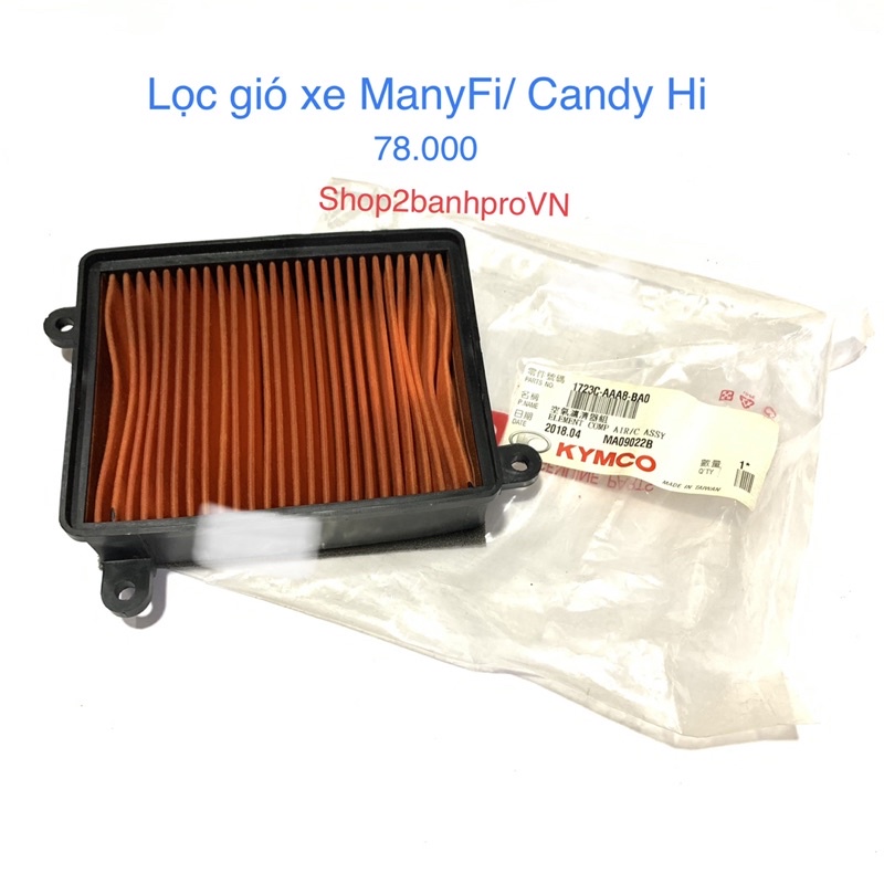 Lọc gió / Pô e xe ManyFi và Candy Hi - Chính hãng Kymco