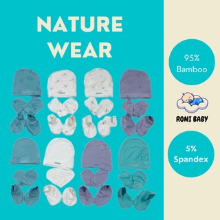 Mũ sơ sinh và bao chân bao tay sợi tre Nature Wear