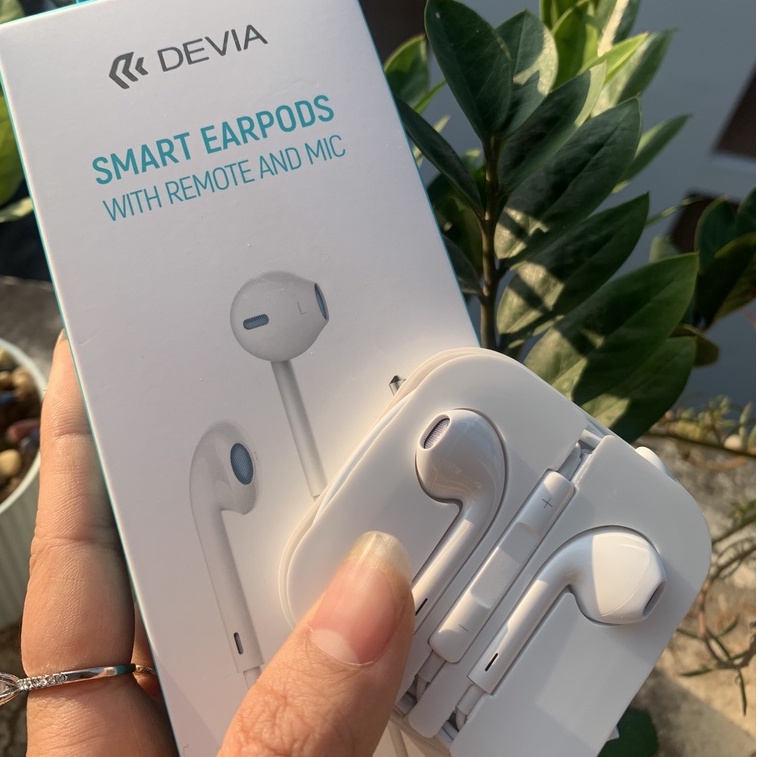 Tai Nghe Có Dây có mic nhét tai DEVIA smart earpods chân cắm 3,5 chơi game nghe nhạc hàng chính hãng bảo hành 1 năm