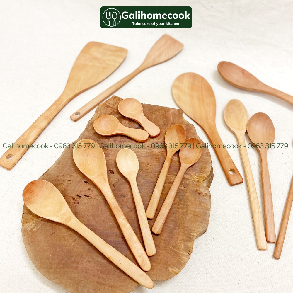 Thìa gỗ nhãn mộc xuất Nhật | Longan wood Spoon Galihomecook TGN