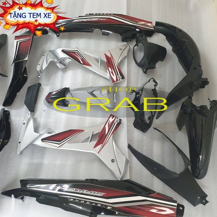 Bộ dàn áo xe SIRIUS màu Đen - nhựa nguyên sinh ABS - Dàn mủ màu đen xe máy Sirius - SPG-DGSi-đen