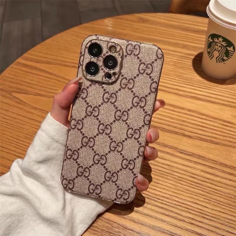 Ốp Điện Thoại Da Bảo Vệ Camera In Logo Gucci Cho iphone 13 12 11 Pro Max 7 8 X XS XR Plus SE
