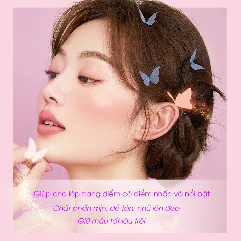 Phấn má hồng bắt sáng Chioture Butterfly Casket Cheek & Light Face Palette  siêu mịn tạo hiệu ứng cho làn da | BigBuy360 - bigbuy360.vn