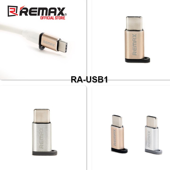 Đầu chuyển từ MicroUsb sang Type C Remax RA-USB1 (Bạc)