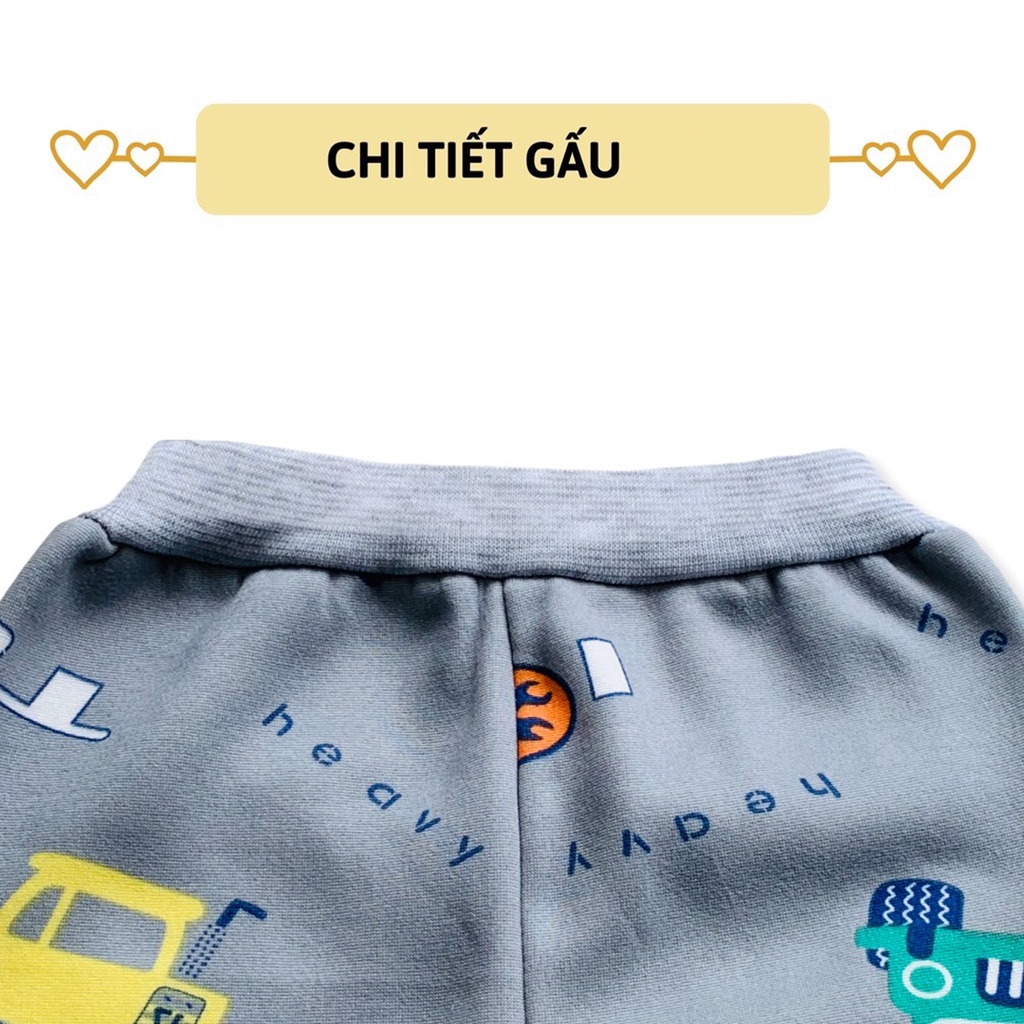 quần nỉ cho bé trai bé gái quần chục nỉ bé trai họa tiết chất dài dặn cho bé lili.kids QCD06