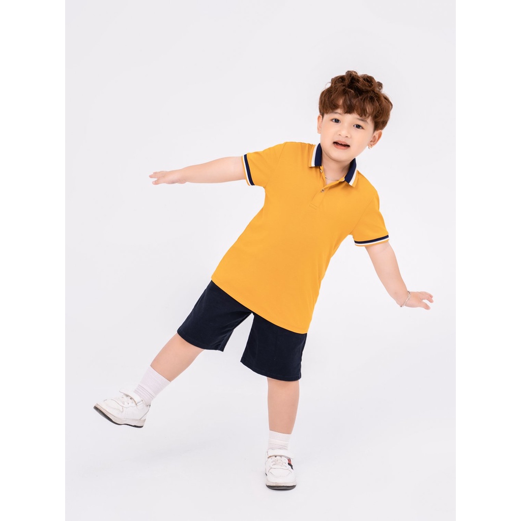 Áo Polo Trẻ Em YODY Airmax Phối Bo, Áo Phông Cộc Tay Cho Bé Phối Cổ Thoáng Mát APK5175