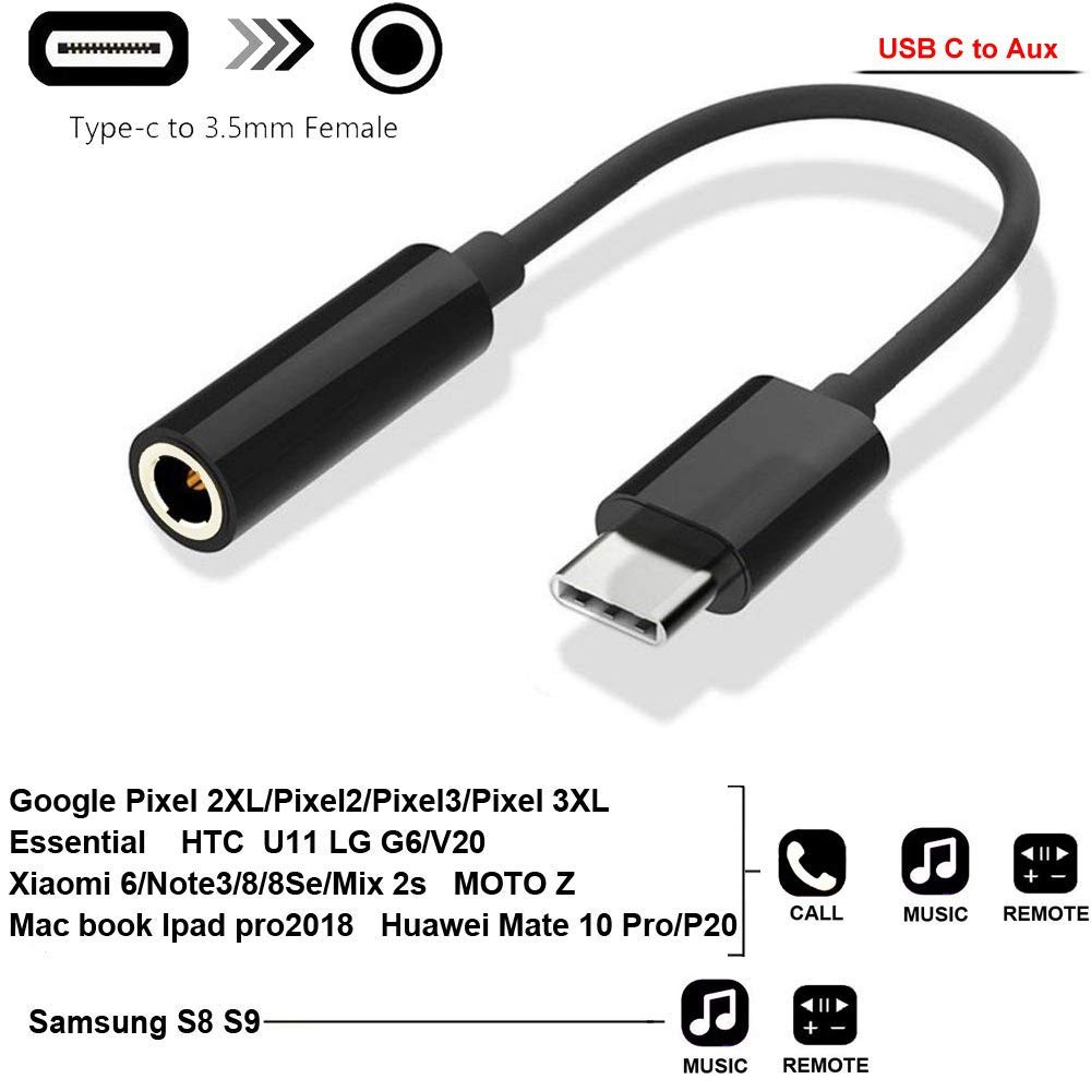 Cáp chuyển đổi USB C sang Jack cắm âm thanh AUX 3,5mm