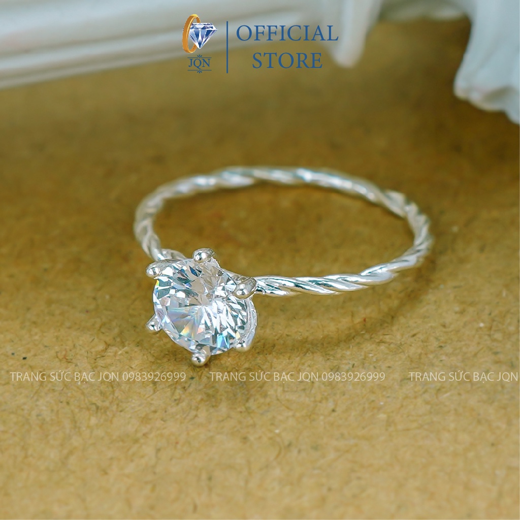 Nhẫn Nữ JQN Giá Rẻ Bạc Ta Đính Đá Đẹp N87