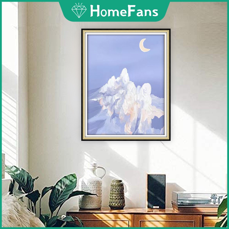 Bộ Tranh Đính Đá 5D Tự Làm 30x40cm / 40x50cm Hình Phong Cảnh Mặt Trăng