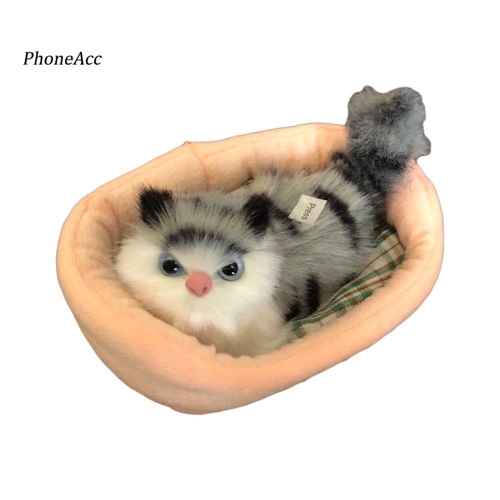 Đồ Chơi Mèo Nằm Ngủ Nhồi Bông Có Âm Thanh Dễ Thương Trang Trí Nhà Cửa / Xe Hơi