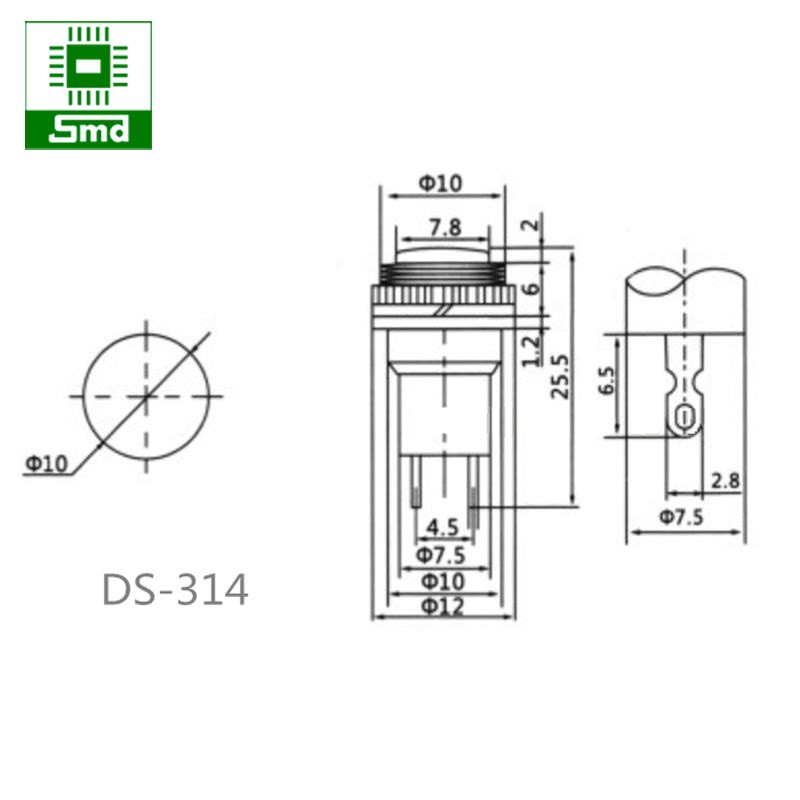 Nút nhấn DS-314 10mm