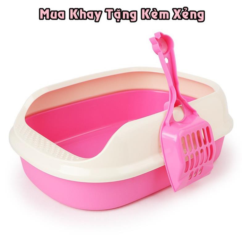 Khay vệ sinh cho mèo lớn nhỏ, kháng khuẩn, gọn gàng dễ dành thao lắp, để được 8kg cát. Free ship hà nội