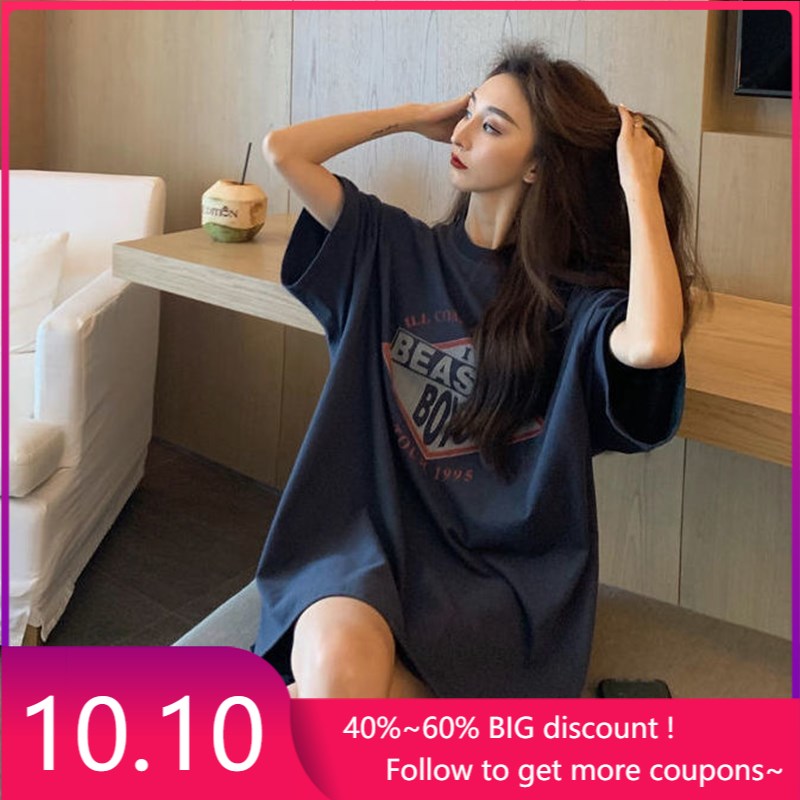 Korean Style Wide Short Sleeve T-shirt For Women