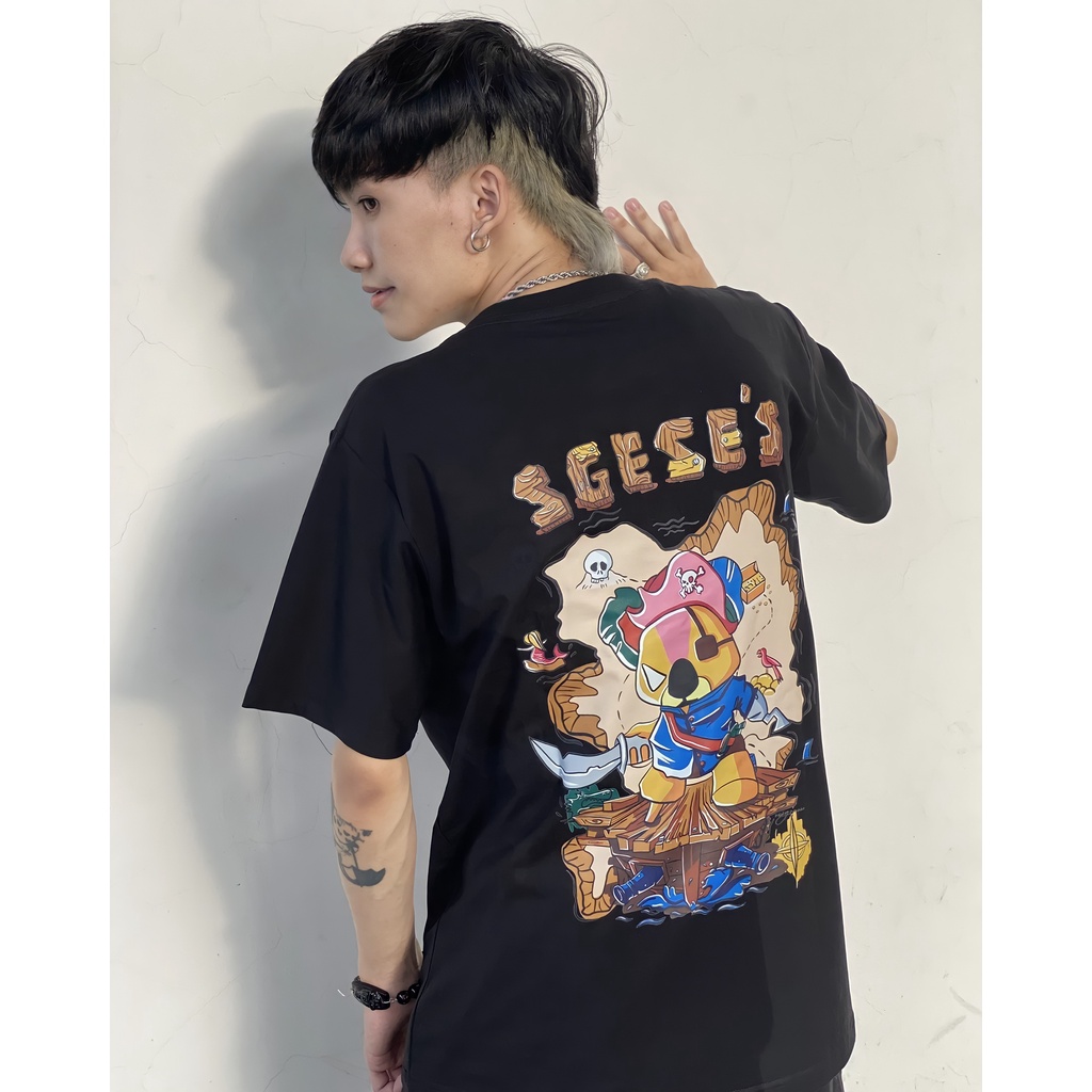 Áo Phông SAIGONESE Mascot Pirates Hải Tặc Thun Cotton Unisex Tay Lỡ Dáng Rộng Nam Nữ