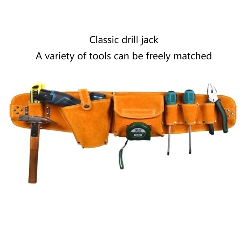 Túi Đeo Hông Đựng Dụng Cụ Sửa Chữa Điện Bằng Da Bò Đa Năng Tiện Dụng