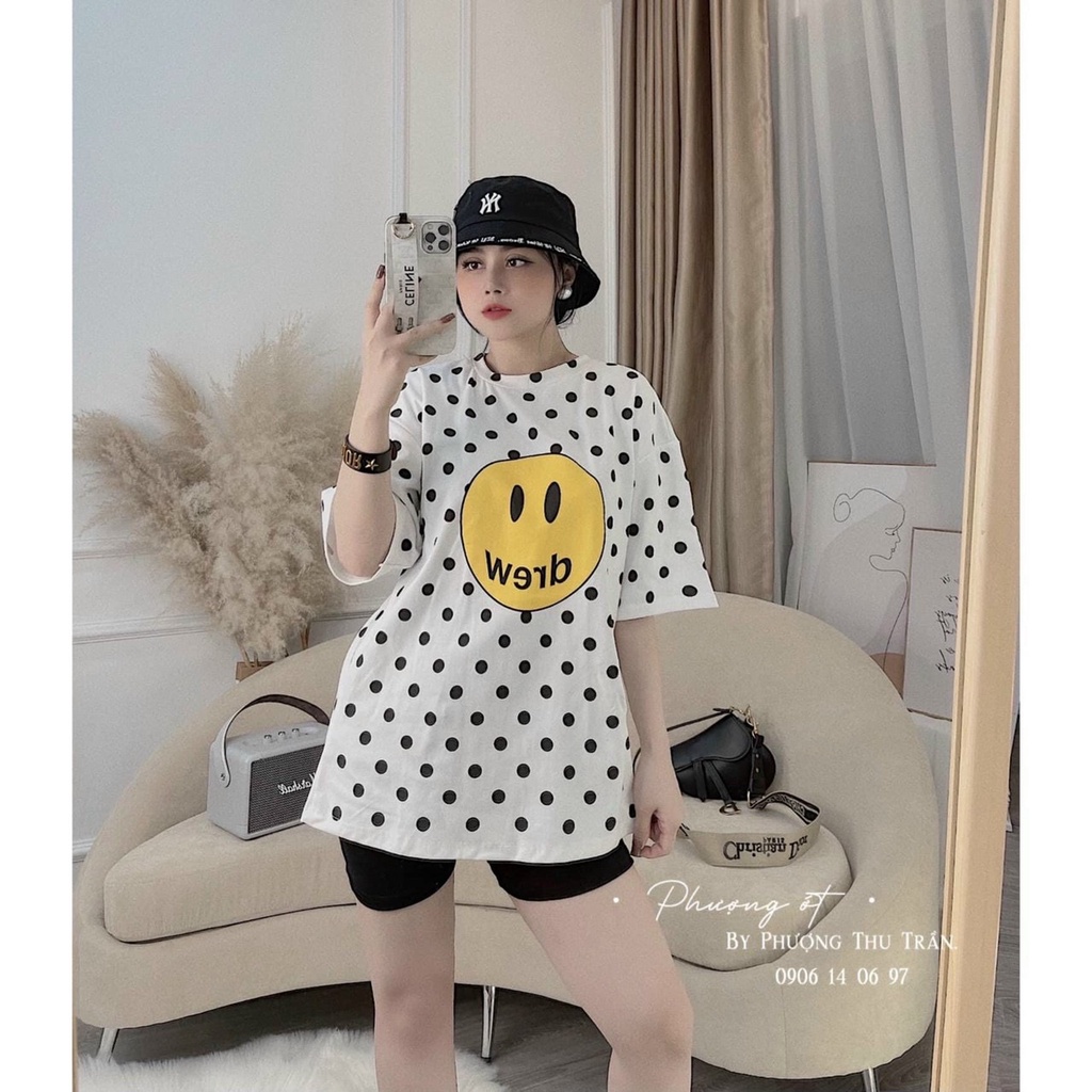 Đồ Bộ Nữ Mặc Cười Chấm Bi Đen Trắng Phối Quần Lửng Legging Đen Co Giản Thun Cotton Thoáng Mát - Miko Fashion.