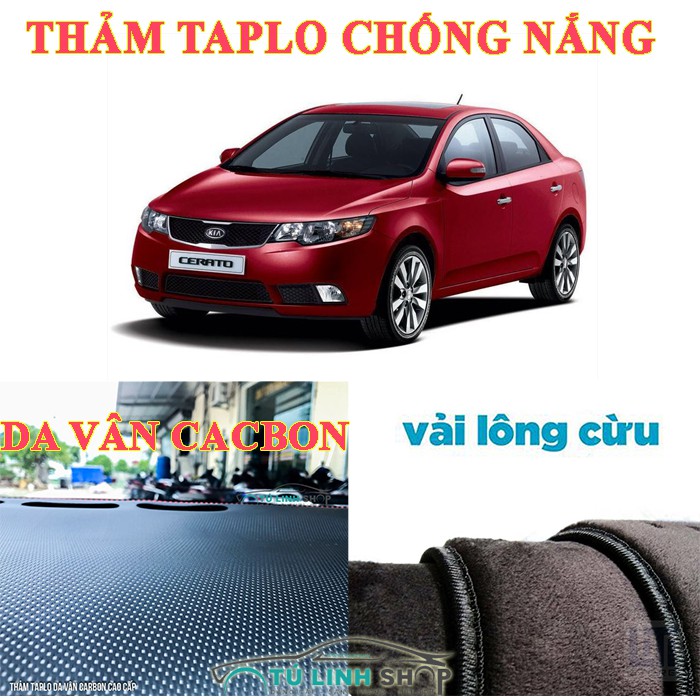 Thảm taplo cho KIA CERATO / Forte / K3 bằng lông Cừu 3 lớp hoặc Da Cacbon