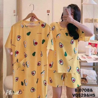 Sét bộ và váy in quả bơ - HS