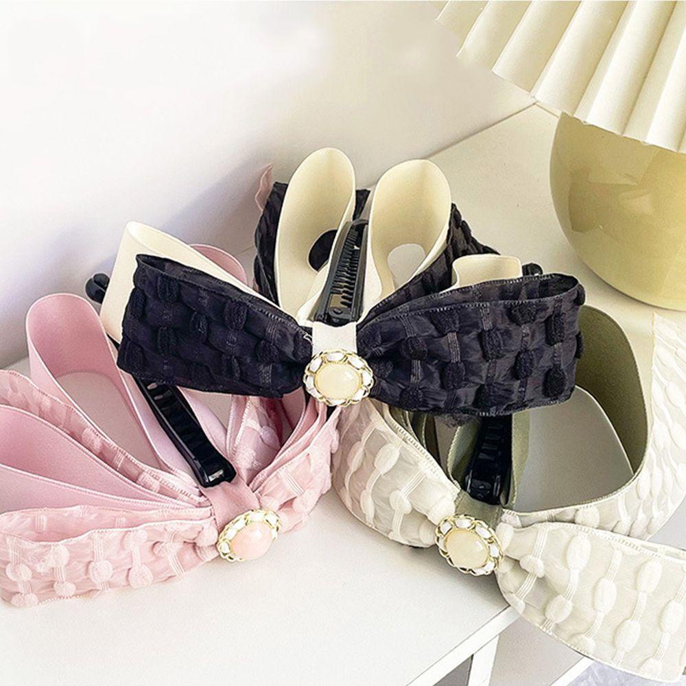 Kẹp Tóc Đính Nơ Bằng Nhựa Resin Phong Cách Retro Thời Trang Cho Nữ