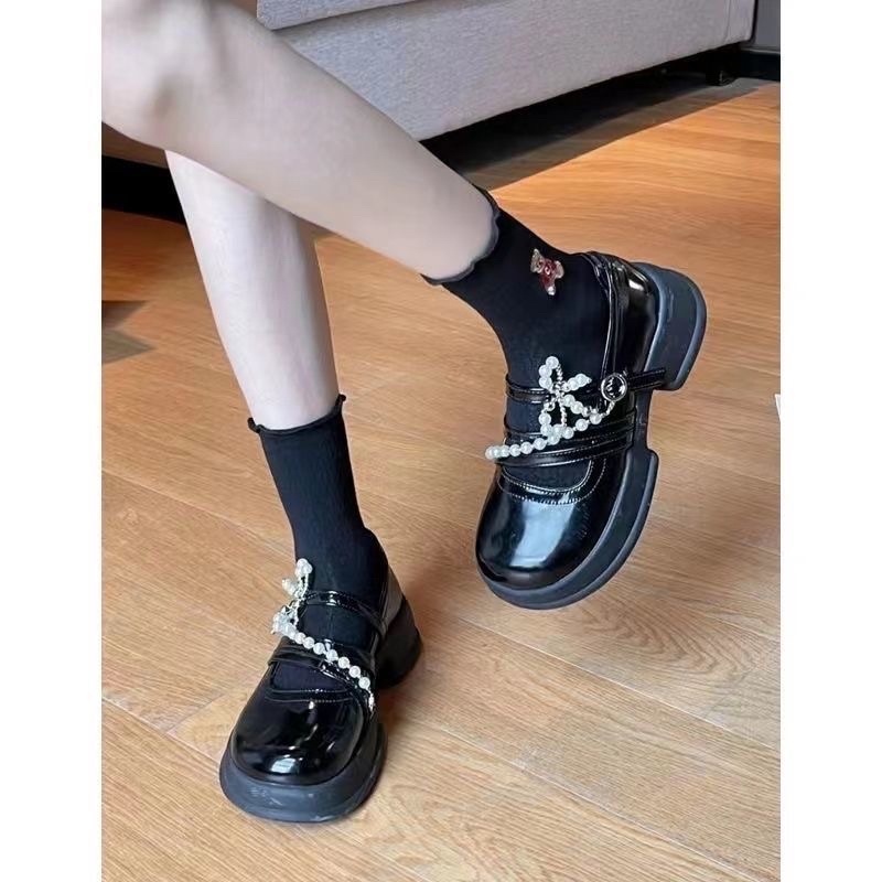 Giày LOLITA Nữ Da Bóng, Da ulzzang phong cách Hàn quốc mary quai cài đế cao cá tính năng động mới hot