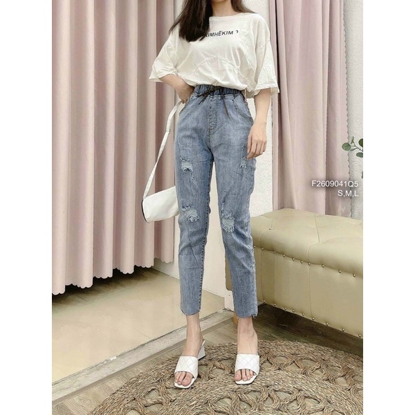 Quần baggy mài rách