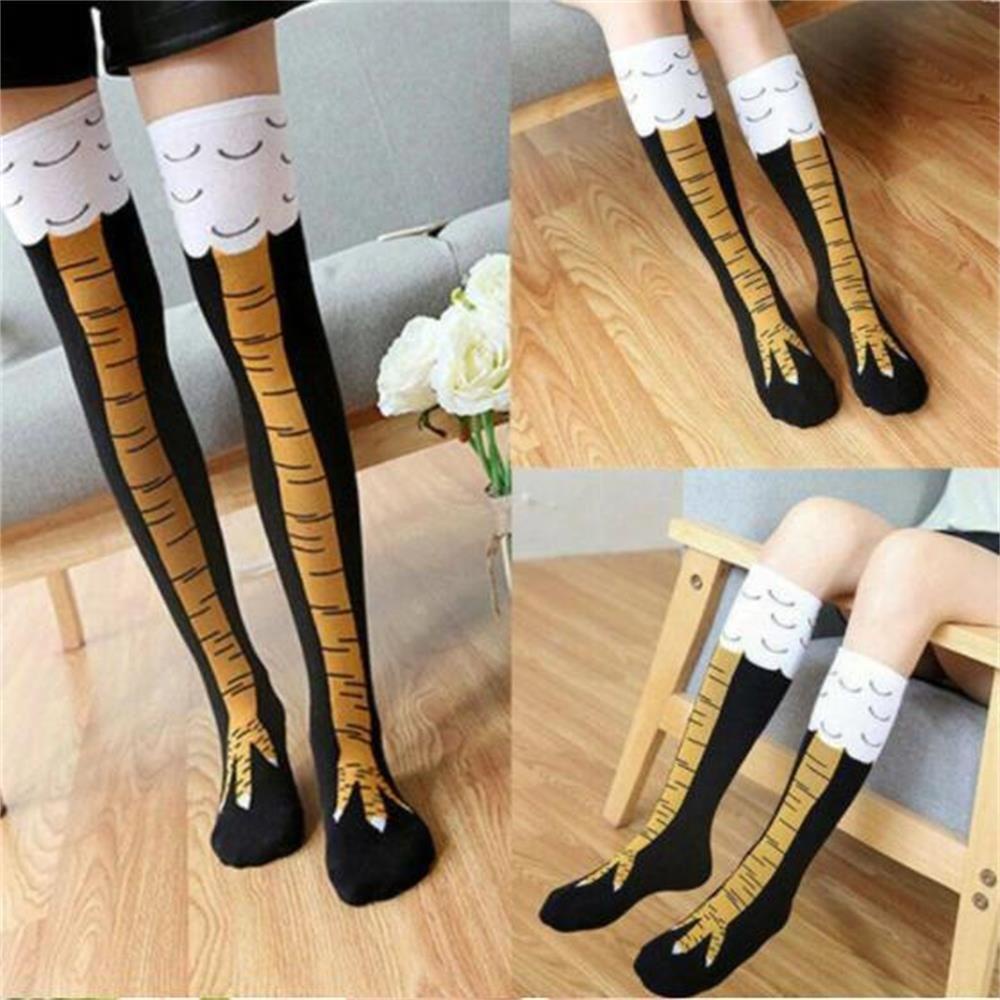 NIUYOU Tất Ống Chân Giữ Ấm In Hình Gà Con 3D Dễ Thương