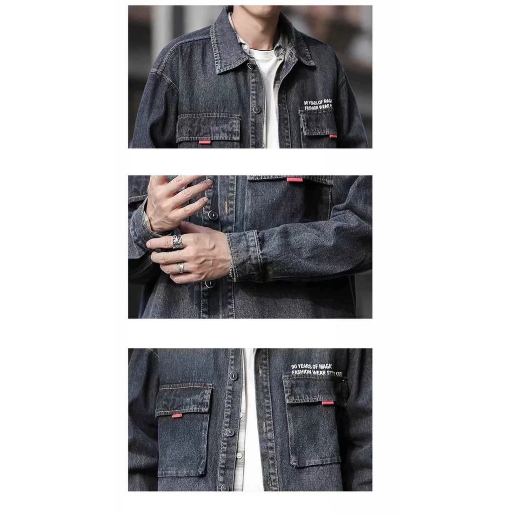 Sale 73% áo khoác denim phong cách retro cho nam, BLUE,xl Giá gốc 530000đ - 1G27-2