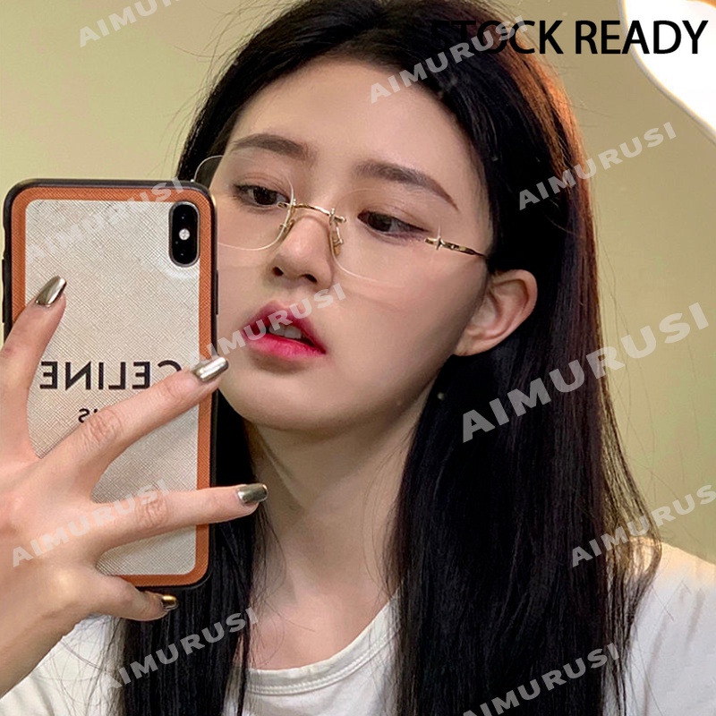 Mắt kính thời trang không gọng chống ánh sáng xanh kiểu cổ điển trẻ trung dành cho nữ