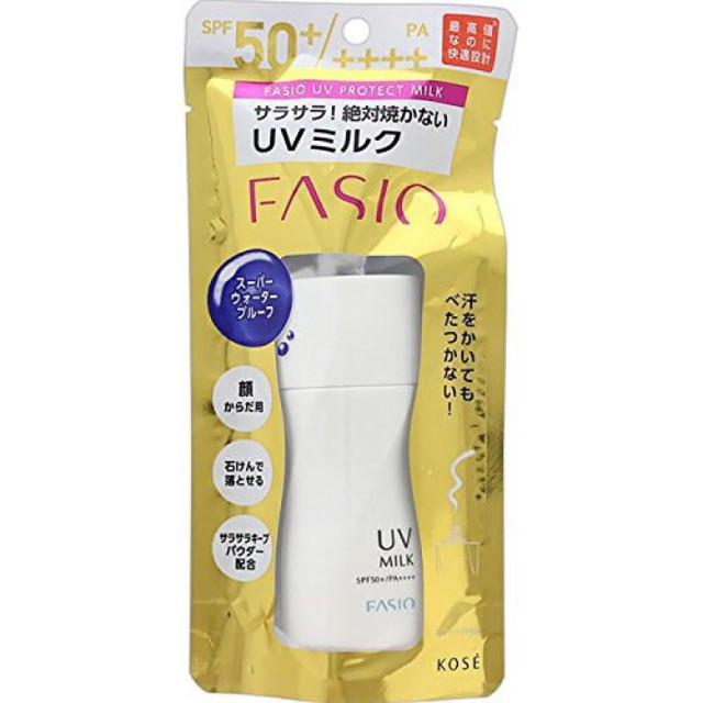 KEM CHỐNG NẮNG DẠNG SỮA - FASIO UV PROTECT MILK N (WATERPROOF) SPF 50+/PA++++