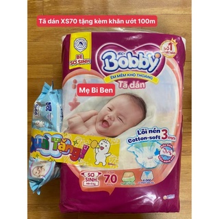Tã dán sơ sinh Bobby size XS70