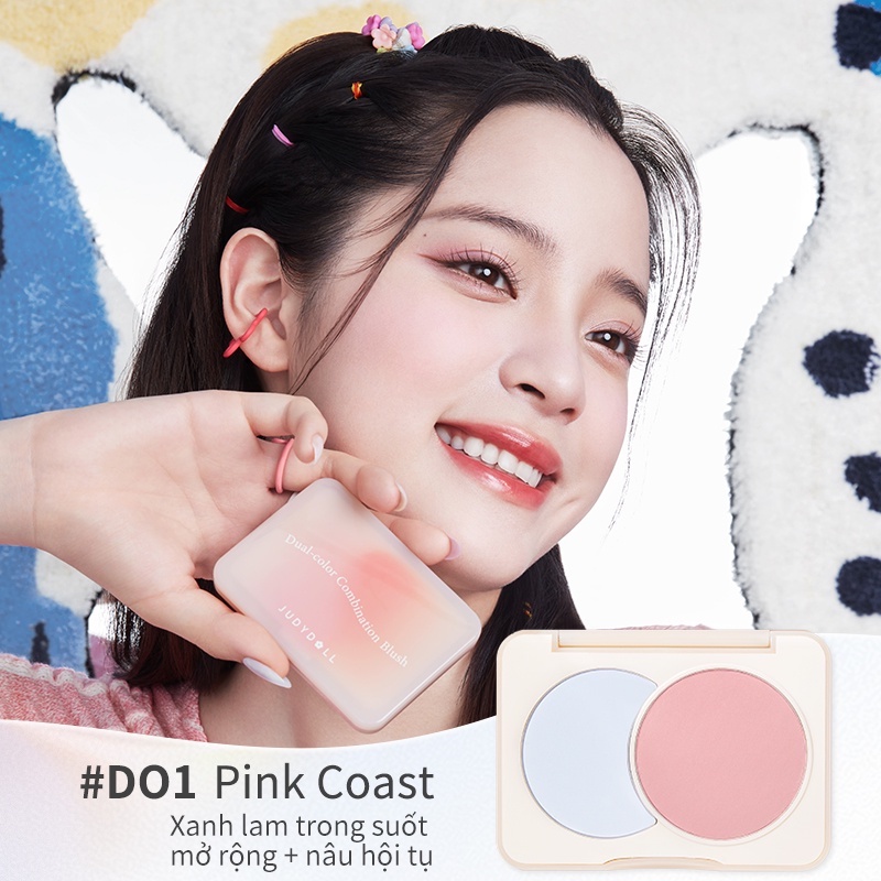 Phấn má hồng Judydoll kết hợp hai tông màu cho người mới tập trang điểm 6g