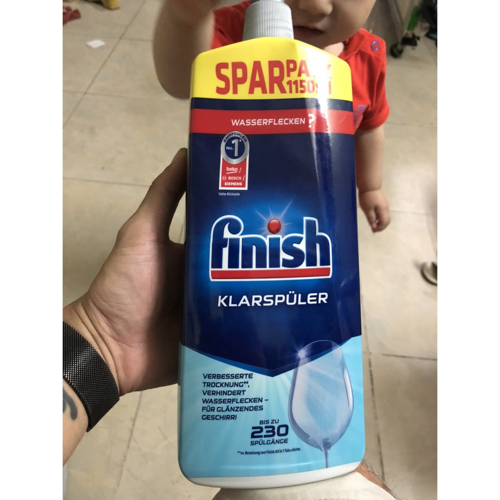 Nước làm bóng chén bát Finish 1150ml 800ml (750ml) dành cho máy rửa chén bát