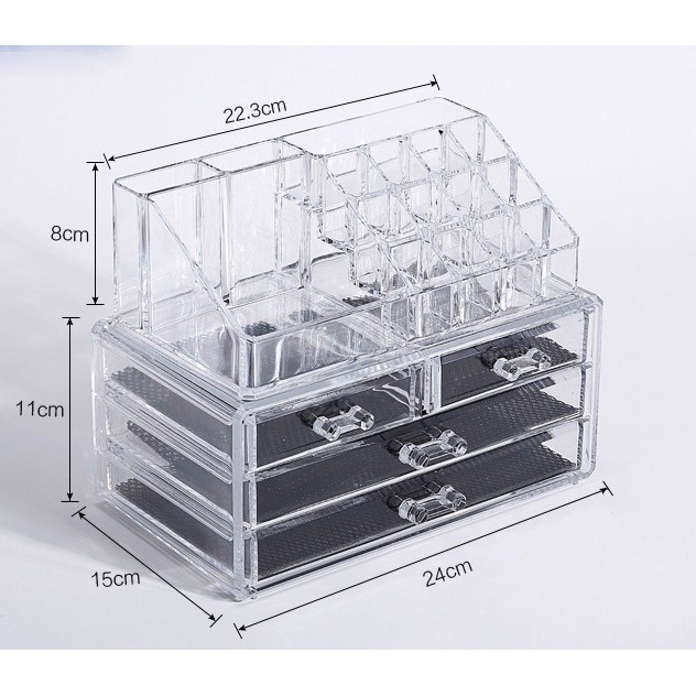 FREESHIP - Kệ đựng mỹ phẩm 4 tầng (mica trong suốt)