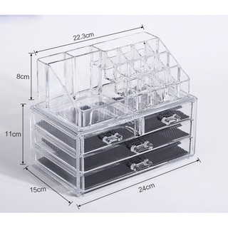 Khay đựng mỹ phẩm 16 ngăn 2 tầng