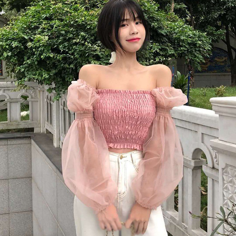 Áo Nữ Tay Dài Trễ Vai Thời Trang Quyến Rũ