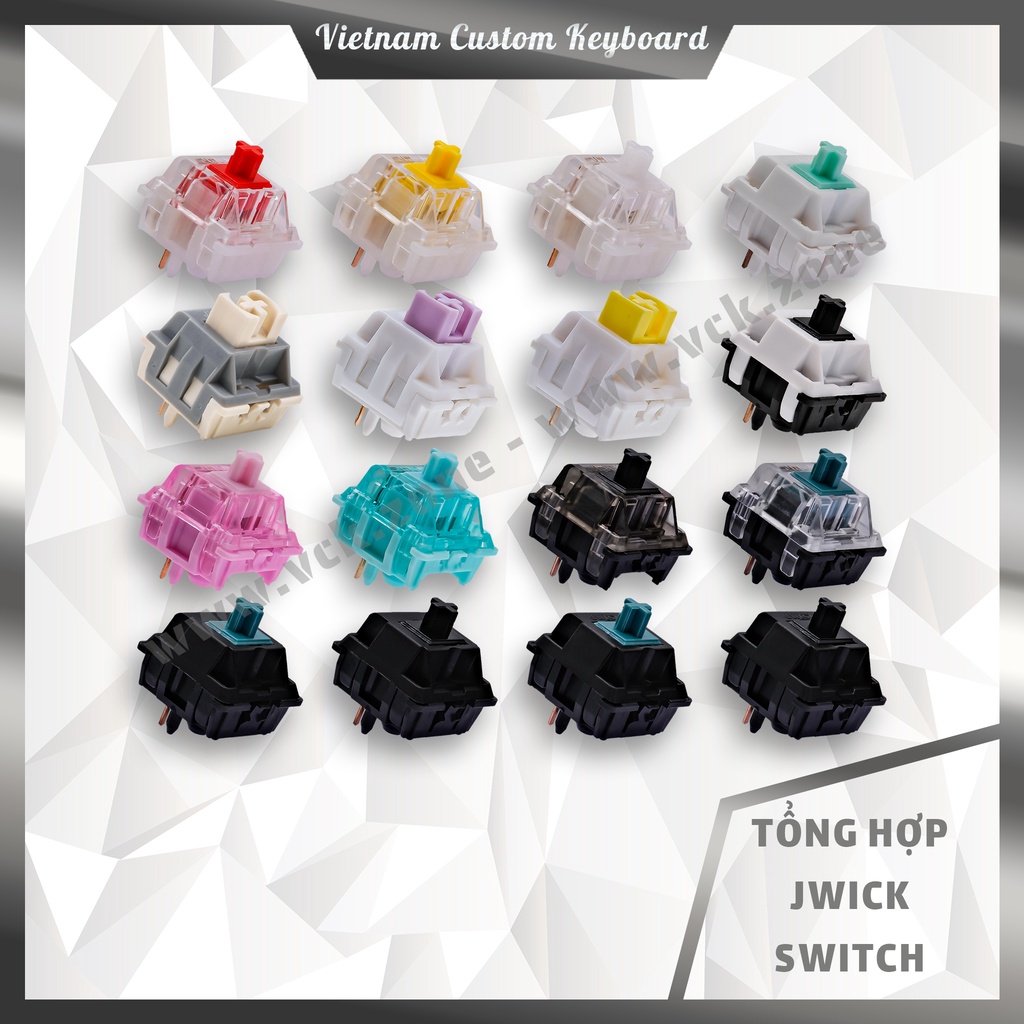 Tổng Hợp Jwick Switch | Hiệu Năng Cực Cao | Nylon Yellow Black Ultimate T1 C1 | Gateron Akko | Dùng Cho Bàn Phím | VCK