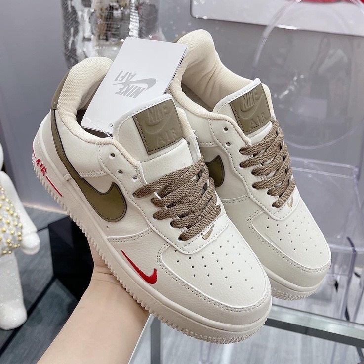 Giày đi học AF_1 vệt nâu hàng Cao Cấp đi học đi chơi, Giày thể thao Sami Sneaker dễ phối đồ Tôn Dáng Full Box Bill